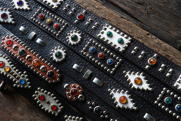 Rawhide Studded & Jeweled Belt: TROPHY KANAZAWA NEWS