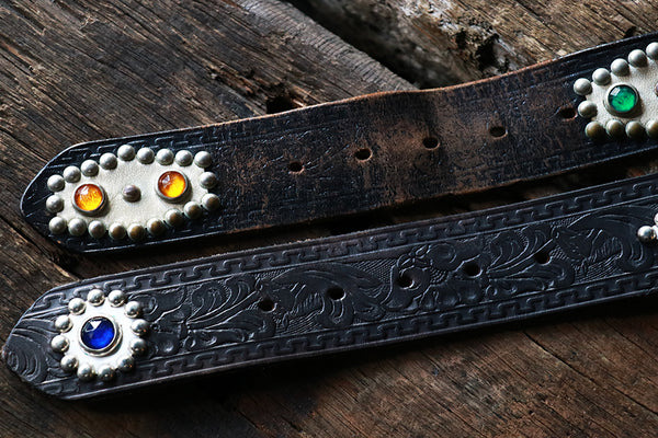 RAWHIDE STUDDED & JEWELED BELT サイズ34 Rawhide Studded & Jeweled Belt: TROPHY KANAZAWA NEWS