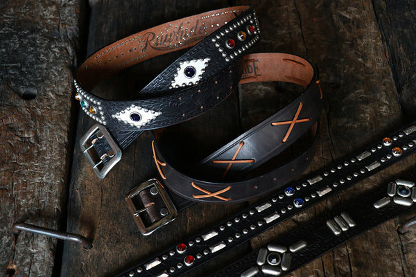 Rawhide Studded & Jeweled Belt: TROPHY KANAZAWA NEWS